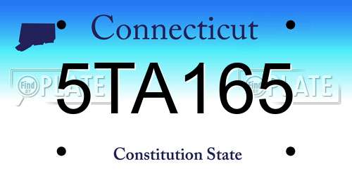 5TA165 Connecticut License Plate