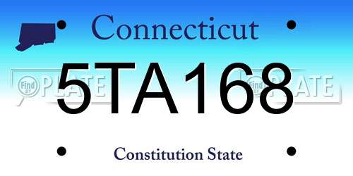 5TA168 Connecticut License Plate