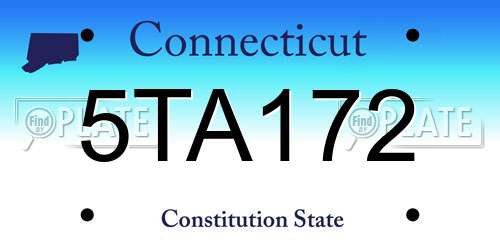5TA172 Connecticut License Plate