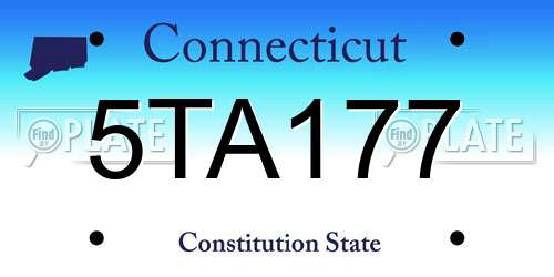 5TA177 Connecticut License Plate