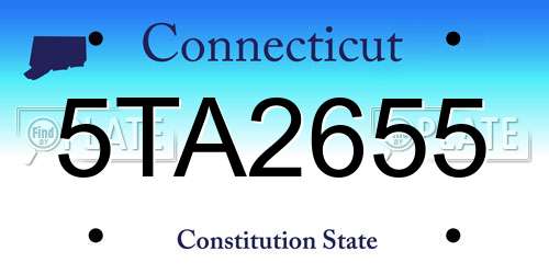 5TA2655 Connecticut License Plate