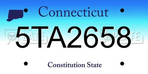 5TA2658 Connecticut License Plate