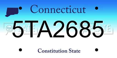 5TA2685 Connecticut License Plate