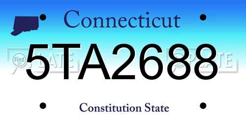 5TA2688 Connecticut License Plate