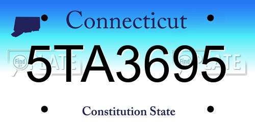 5TA3695 Connecticut License Plate