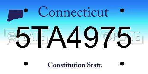 5TA4975 Connecticut License Plate