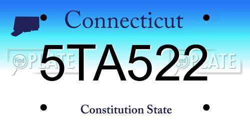 5TA522 Connecticut License Plate
