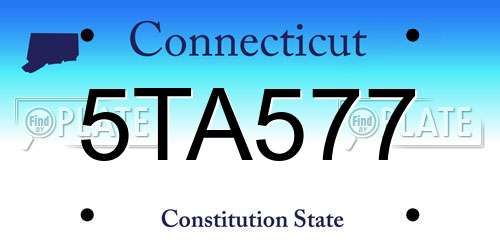 5TA577 Connecticut License Plate