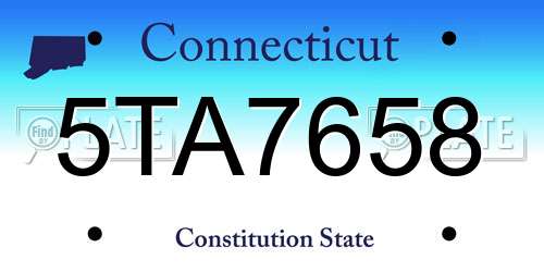 5TA7658 Connecticut License Plate