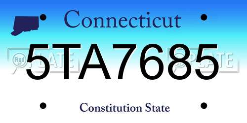 5TA7685 Connecticut License Plate