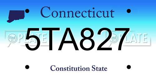 5TA827 Connecticut License Plate