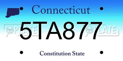 5TA877 Connecticut License Plate