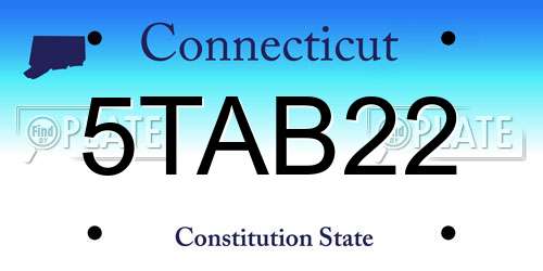 5TAB22 Connecticut License Plate