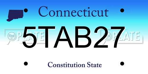 5TAB27 Connecticut License Plate