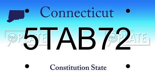 5TAB72 Connecticut License Plate