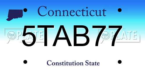 5TAB77 Connecticut License Plate