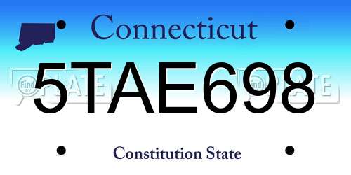 5TAE698 Connecticut License Plate