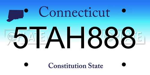 5TAH888 Connecticut License Plate