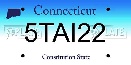 5TAI22 Connecticut License Plate