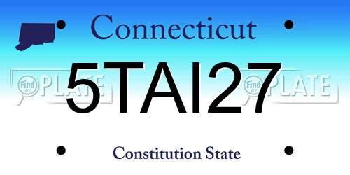 5TAI27 Connecticut License Plate