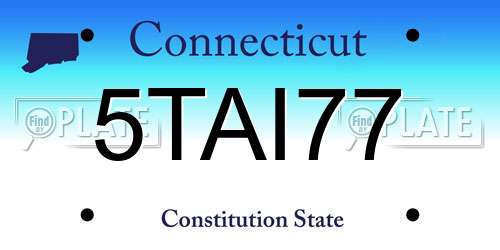 5TAI77 Connecticut License Plate