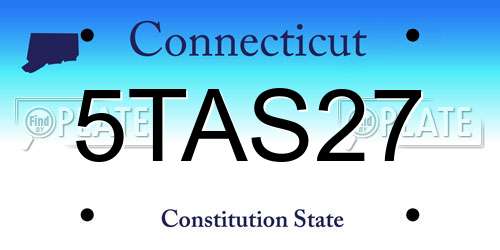 5TAS27 Connecticut License Plate