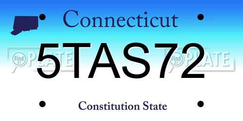 5TAS72 Connecticut License Plate