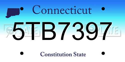 5TB7397 Connecticut License Plate