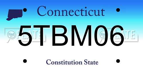 5TBM06 Connecticut License Plate