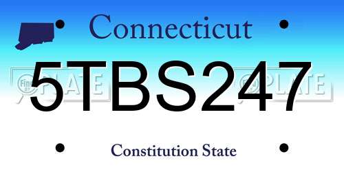 5TBS247 Connecticut License Plate