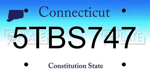 5TBS747 Connecticut License Plate