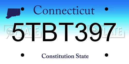 5TBT397 Connecticut License Plate