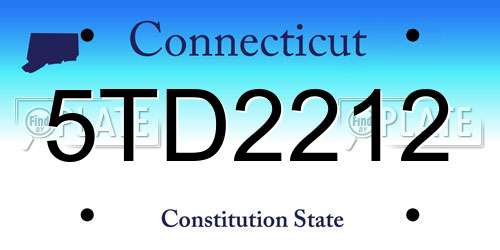 5TD2212 Connecticut License Plate