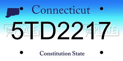 5TD2217 Connecticut License Plate