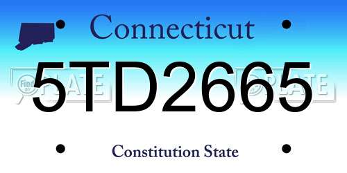 5TD2665 Connecticut License Plate