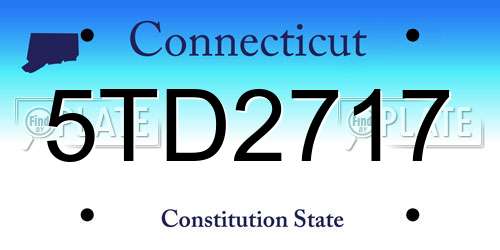 5TD2717 Connecticut License Plate