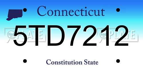 5TD7212 Connecticut License Plate