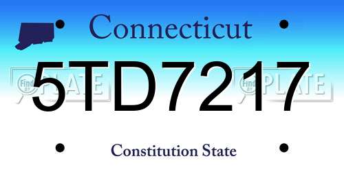 5TD7217 Connecticut License Plate
