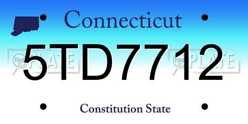 5TD7712 Connecticut License Plate