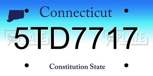 5TD7717 Connecticut License Plate