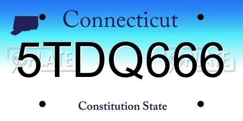 5TDQ666 Connecticut License Plate