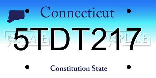 5TDT217 Connecticut License Plate