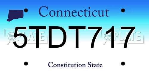 5TDT717 Connecticut License Plate