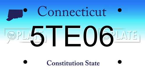 5TE06 Connecticut License Plate