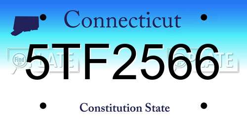 5TF2566 Connecticut License Plate