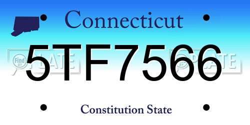 5TF7566 Connecticut License Plate