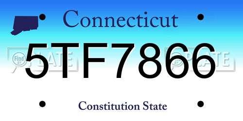 5TF7866 Connecticut License Plate