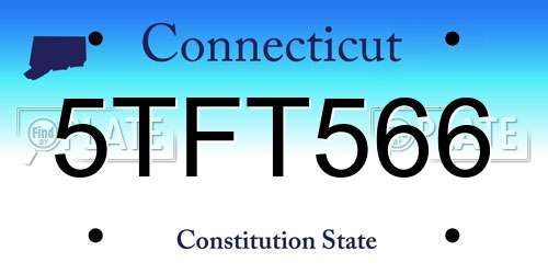 5TFT566 Connecticut License Plate