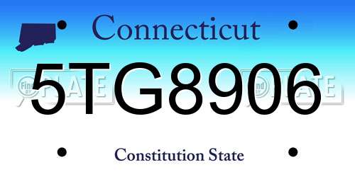 5TG8906 Connecticut License Plate