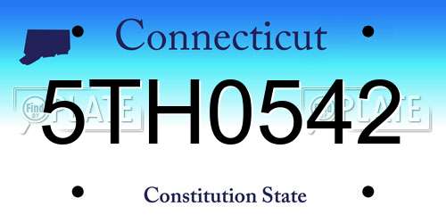 5TH0542 Connecticut License Plate